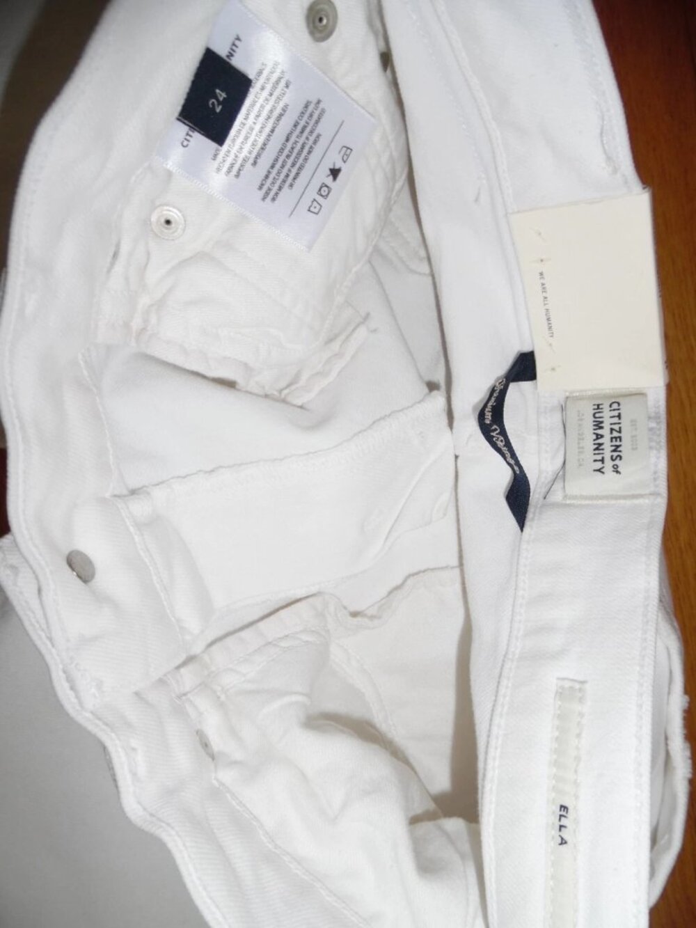 New Citizens Of Humanity Ella Mid Rise Slim Crop Jeans "Soft Stretch" White 24 - Picture 6 of 9